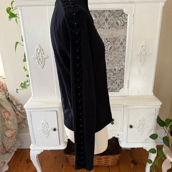 St.John Sport Black Knit Full Zip Jacket - Picture 5 of 11